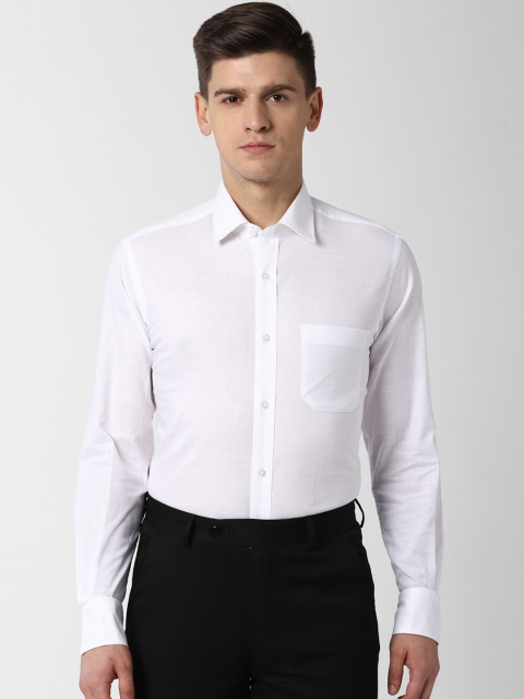 

Peter England Men White Slim Fit Self Design Formal Shirt