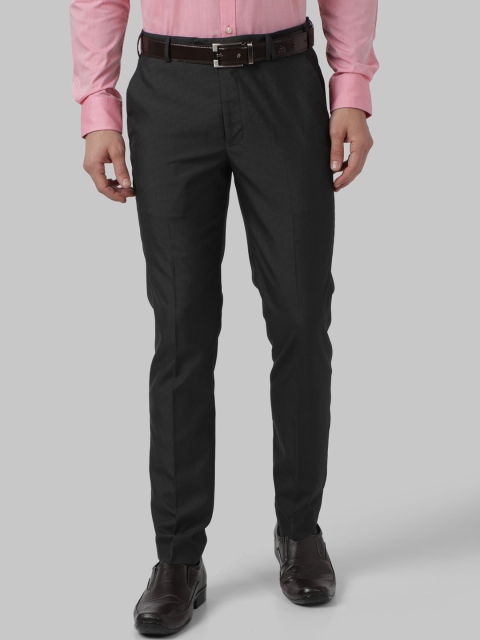 

Park Avenue Men Grey Regular Fit Printed Formal Trousers