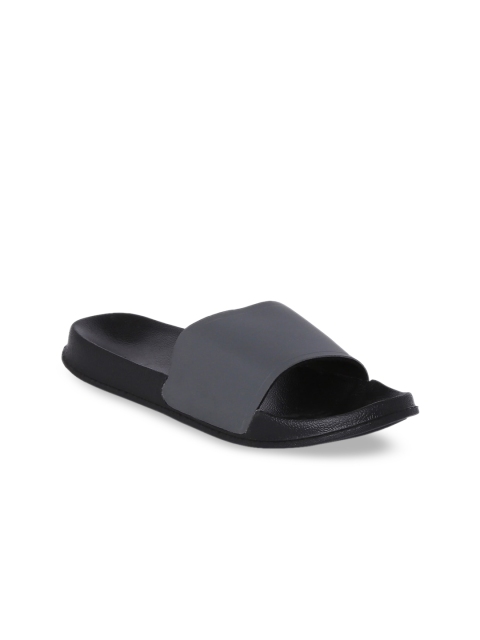 

Bewakoof Women Grey & Black Solid Sliders
