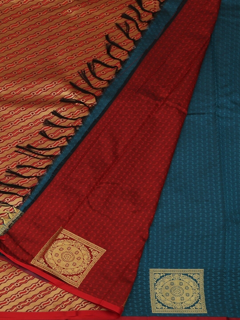 

Pothys Blue & Red Art Silk Woven Design Saree