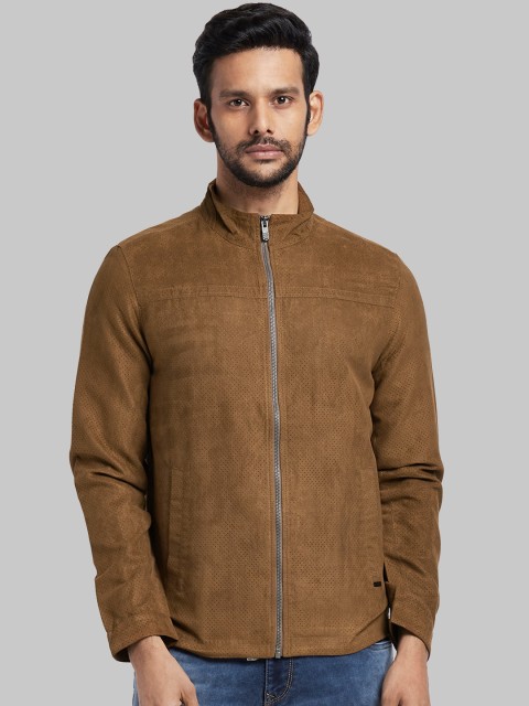 

Parx Men Khaki-Coloured Solid Bomber Jacket