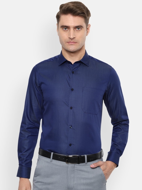 

Louis Philippe Men Navy Blue Slim Fit Printed Formal Shirt