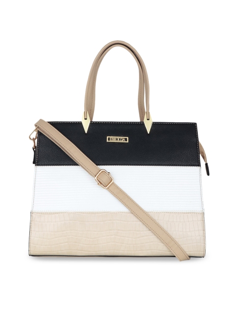 

ESBEDA Beige & White Solid Shoulder Bag
