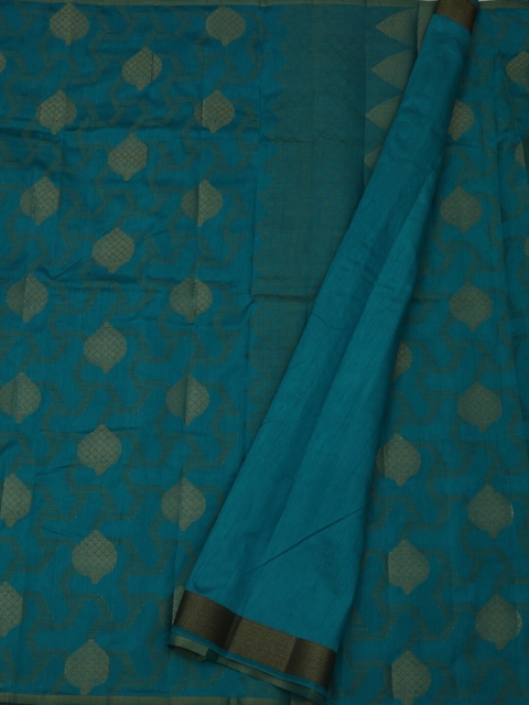 

Pothys Blue & Gold-Toned Jute Silk Woven Design Saree