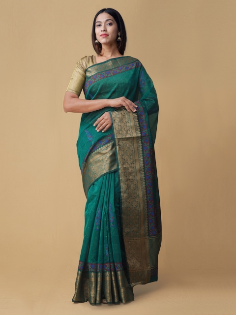 

Unnati Silks Green Woven Design Silk Cotton Saree