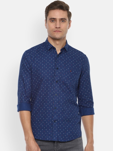

Louis Philippe Sport Men Navy Blue & White Slim Fit Printed Casual Shirt