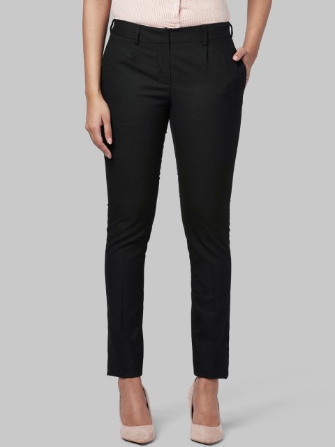 

Park Avenue Woman Women Black Tapered Fit Solid Regular Trousers