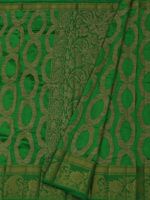 

Pothys Green Woven Design Jute Silk Saree