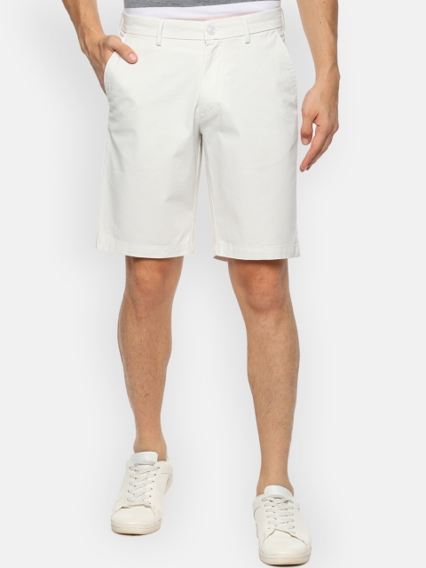 

V Dot Men White Solid Regular Fit Regular Shorts