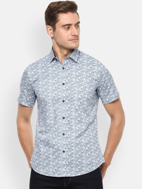 

Van Heusen Sport Men Navy Blue Slim Fit Printed Casual Shirt