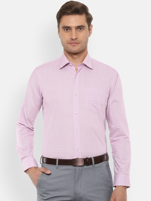 

Van Heusen Men Pink Slim Fit Checked Formal Shirt
