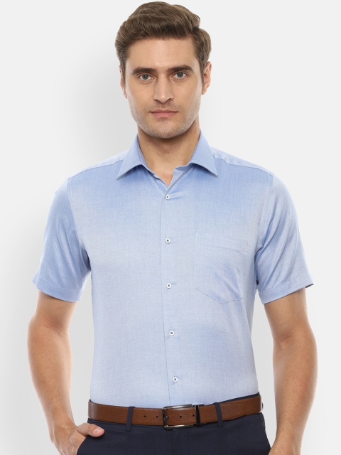 

Van Heusen Men Blue Slim Fit Self Design Formal Shirt