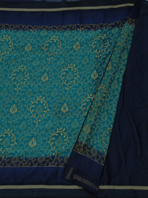 Pothys Blue Printed Poly Georgette Saree