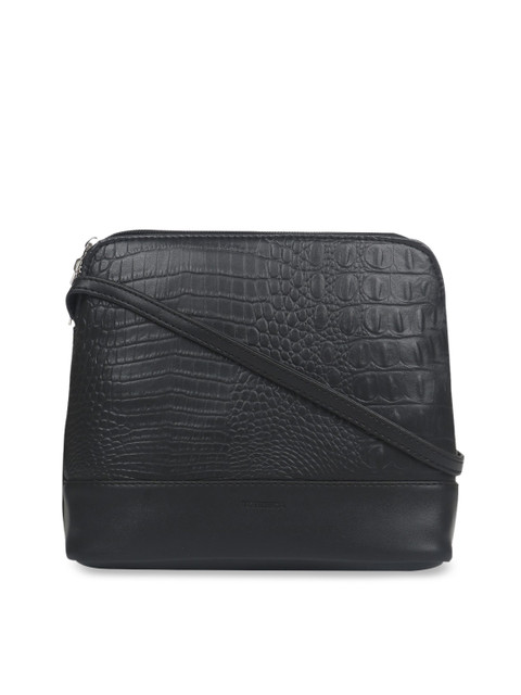 

Toteteca Black Croco-Skin Textured Croco-Skin Sling Bag