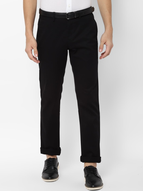 

Allen Solly Men Black Regular Fit Solid Regular Trousers