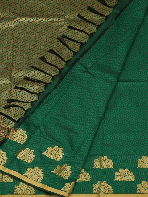 

Pothys Green & Gold-Toned Art Silk Printed Saree