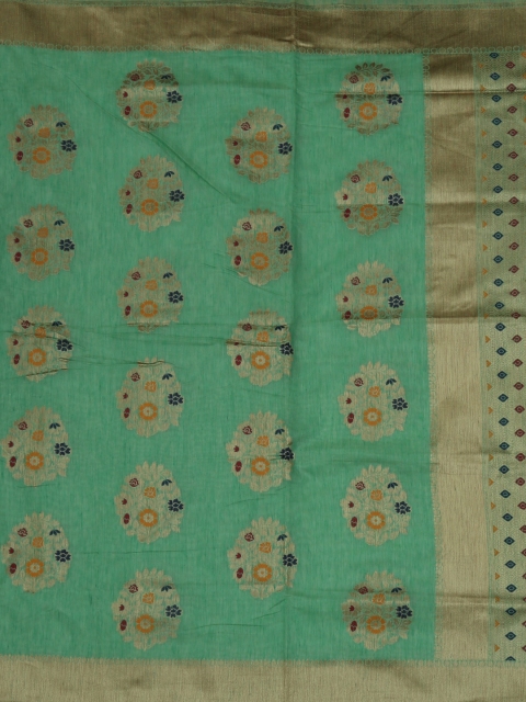 

Pothys Green Woven Design Jute Silk Saree