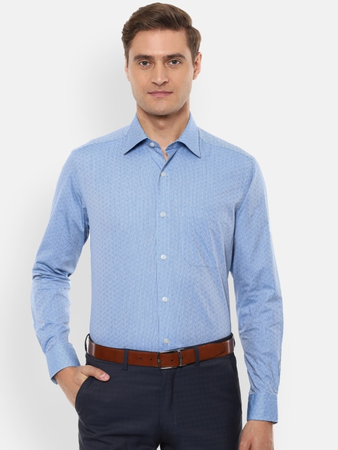 

Louis Philippe Men Blue Regular Fit Striped Formal Shirt
