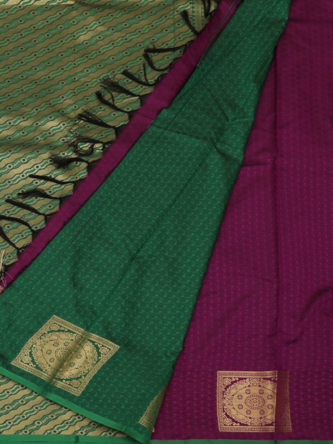 

Pothys Violet & Green Art Silk Woven Design Saree