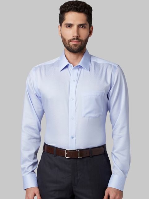 

Park Avenue Men Blue Regular Fit Self Design Formal Shirt