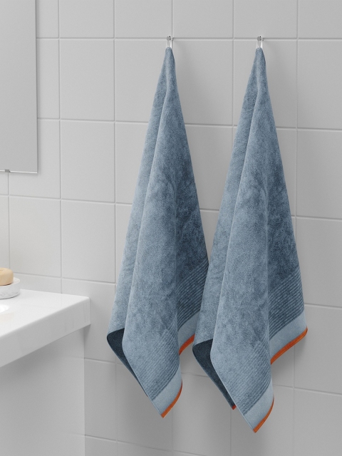 

Himeya Set Of 2 Grey Solid Cotton 550 GSM Ruffle Face Towels