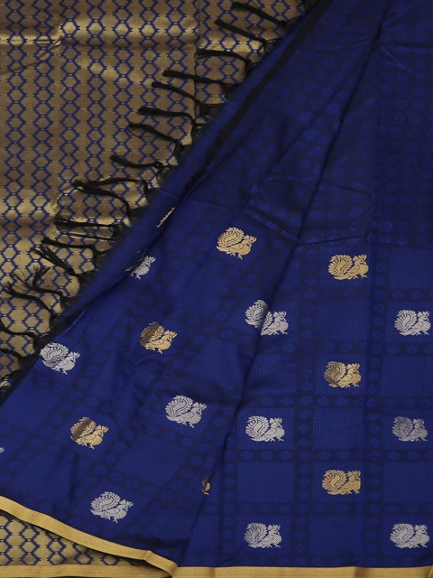 

Pothys Blue Printed Art Silk Saree