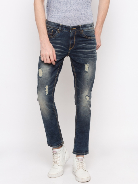 

SPYKAR Men Blue Super Skinny Fit Mid-Rise Mildly Distressed Jeans