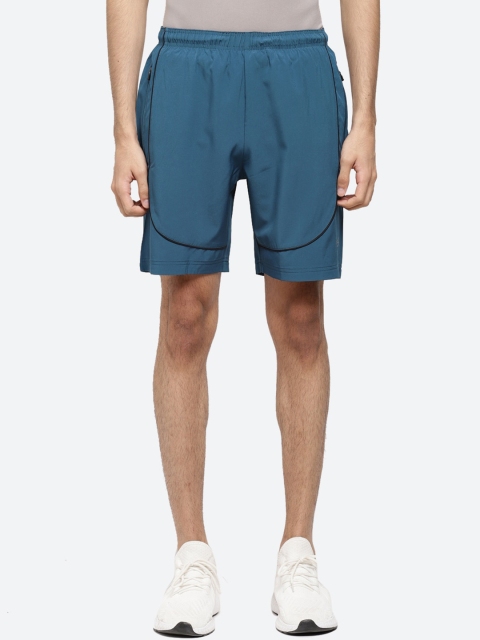 

SG Men Teal Blue Solid Regular Fit Sports Shorts