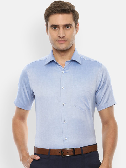 

Van Heusen Men Blue Slim Fit Self Design Formal Shirt