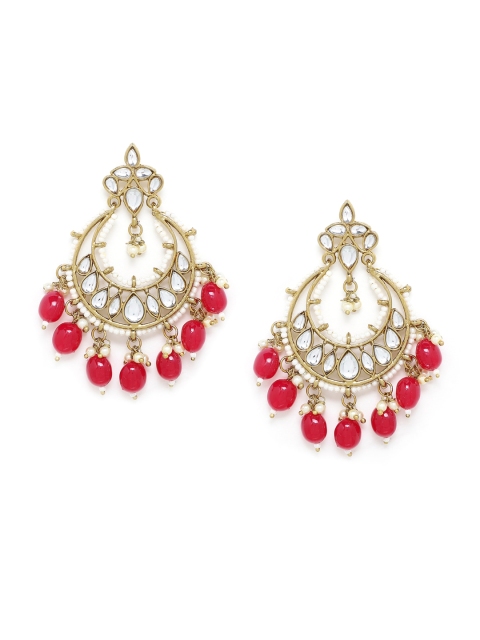 

Kairi Maroon & Gold-Toned Circular Chandbalis