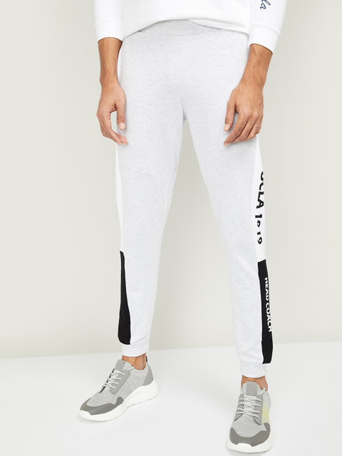 

UCLA Men Grey Melange Colourblocked Track Pants