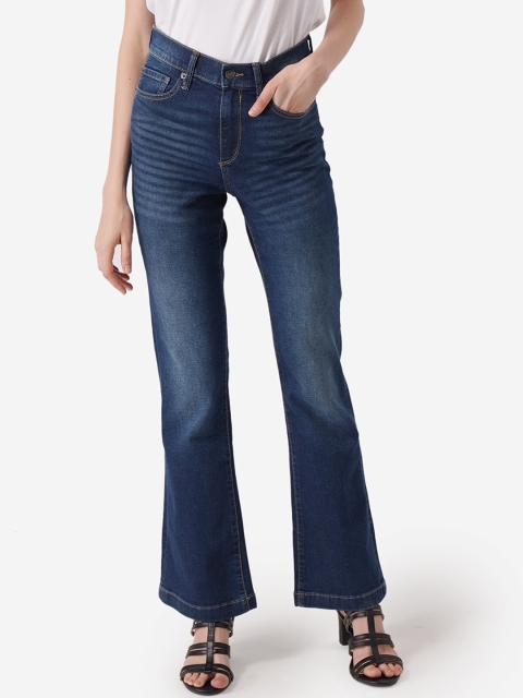 

Mode by Red Tape Women Blue Bootcut Mid-Rise Low Distress Jeans