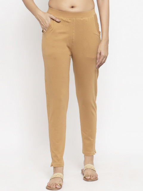 

NEUDIS Women Beige Solid Ankle-Length Leggings