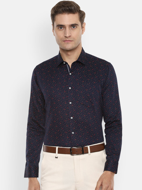 

Van Heusen Men Navy Blue Slim Fit Printed Formal Shirt