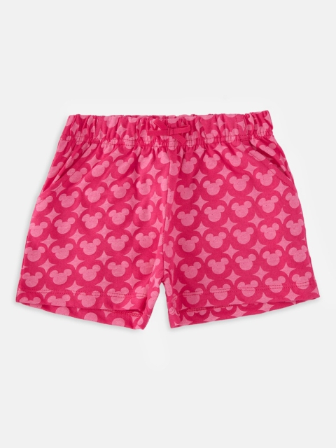 CHALK by Pantaloons Girls Pink Printed Regular Fit Regular Shorts
