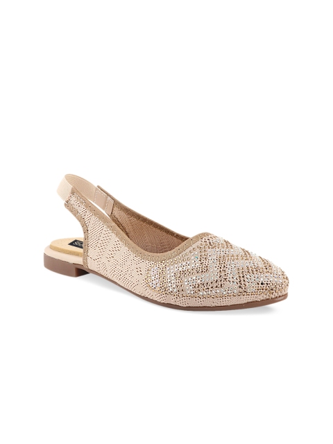 

Shoetopia Women Gold-Toned Embellished Ballerinas