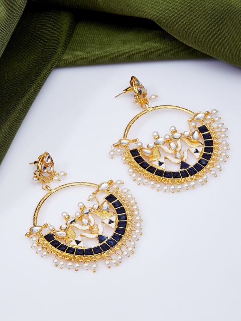 

GloBox By ZeroKaata Gold-Plated & Blue Circular Chandbalis