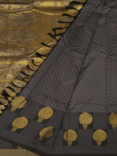 

Pothys Grey & Beige Art Silk Striped Saree