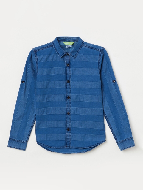 

Bossini Boys Blue Regular Fit Striped Casual Shirt
