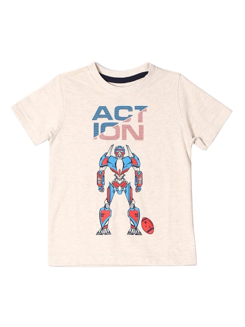 

Cherokee Boys Beige Printed Round Neck T-shirt