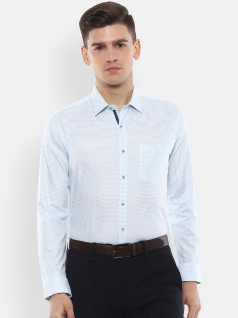 

Van Heusen Men Blue Slim Fit Checked Formal Shirt