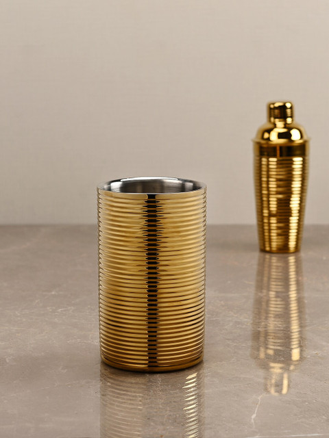 

Pure Home and Living Gold-Colored Steel Champagne Cooler