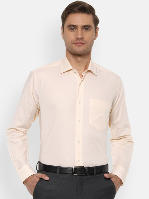 

Van Heusen Men Beige & Off-White Regular Fit Checked Formal Shirt