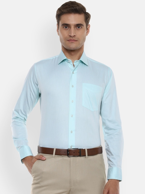 

Van Heusen Men Turquoise Blue Slim Fit Solid Formal Shirt