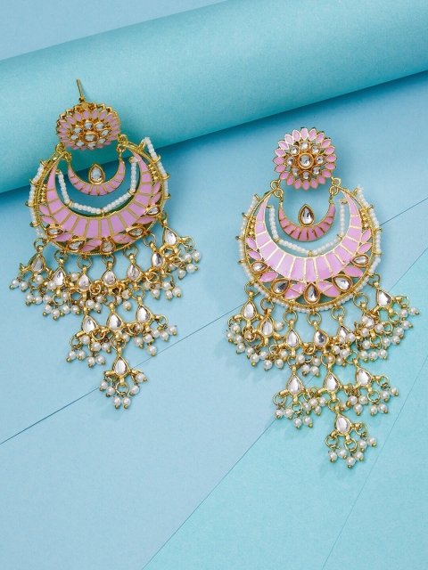 

GloBox By ZeroKaata Gold-Plated & Pink Classic Chandbalis