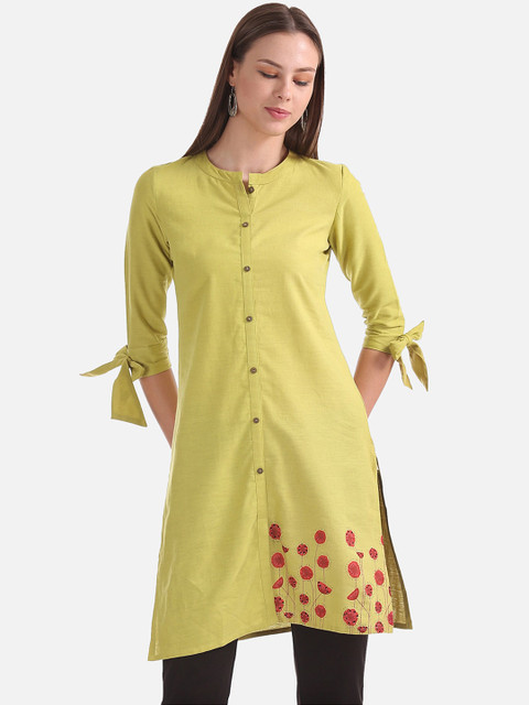 

Karigari Women Yellow Solid A-Line Kurta