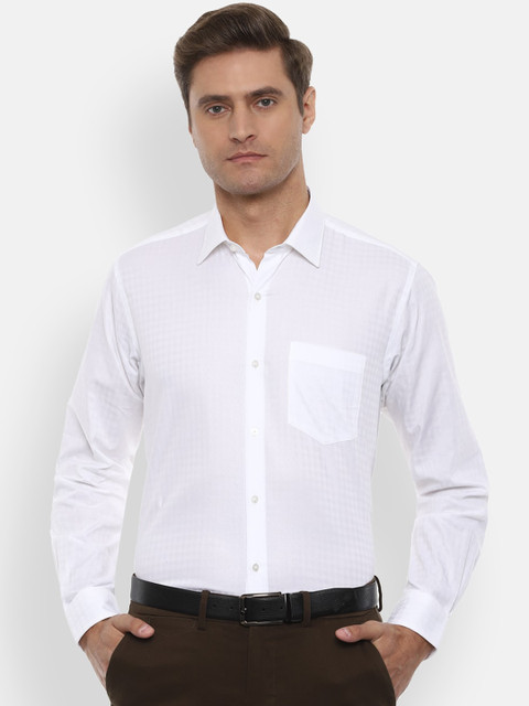 

Van Heusen Men White Regular Fit Checked Formal Shirt