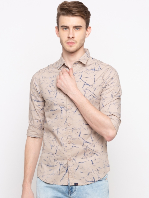 

SPYKAR Men Beige Slim Fit Printed Casual Shirt