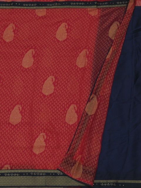 

Pothys Red & Navy Blue Poly Georgette Woven Design Saree