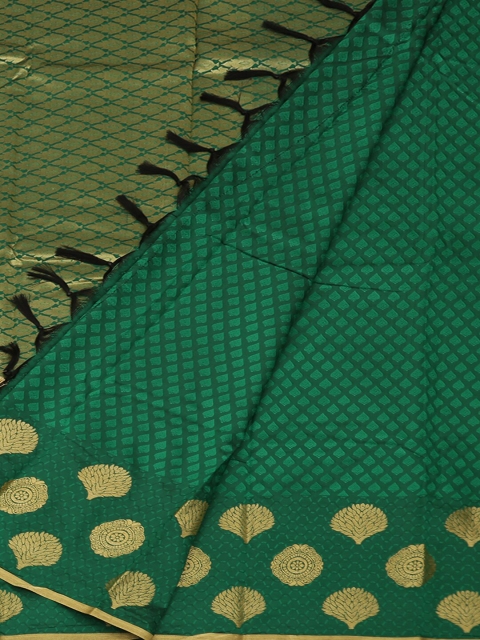 

Pothys Green & Gold-Toned Art Silk Woven Design Saree